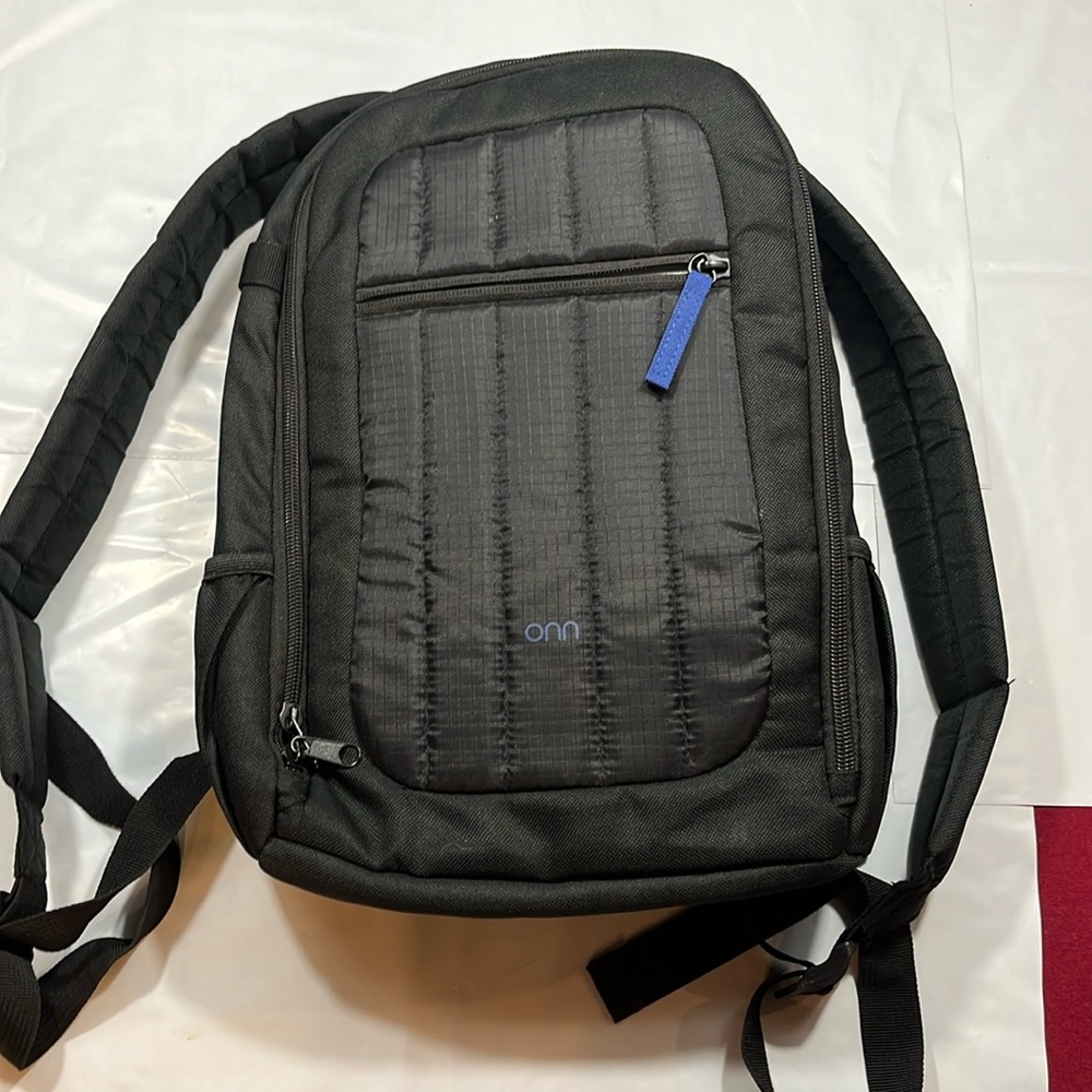 ONN Black Camera BAG Backpack zip Pocket Dividers For Camera Adjustable bag 10”